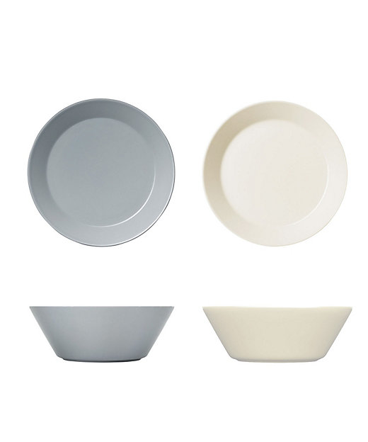 ティーマ プレート21cm＆ボウル15cm ペアセット（パールグレー