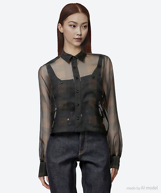 SHEER PLAID SHIRT 25FW／15253 | HYKE
