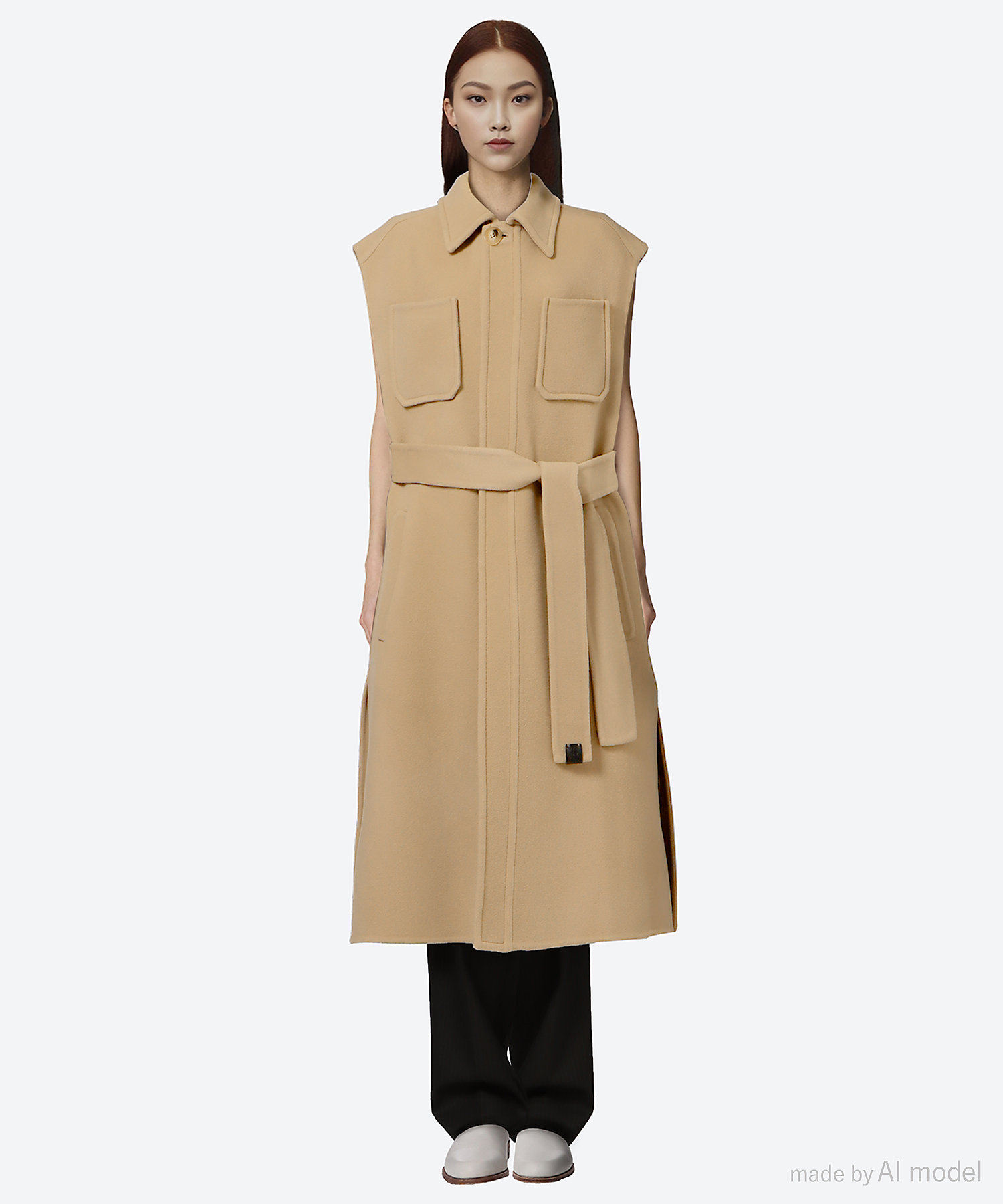 ウールダブルフェイススリーブレスコート 7925－230－0399