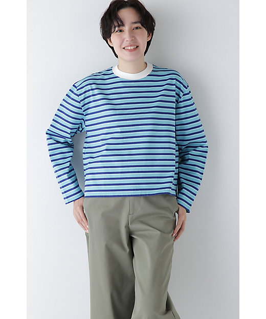 ◇ボーダーボックスTシャツ（0775160201） | human woman