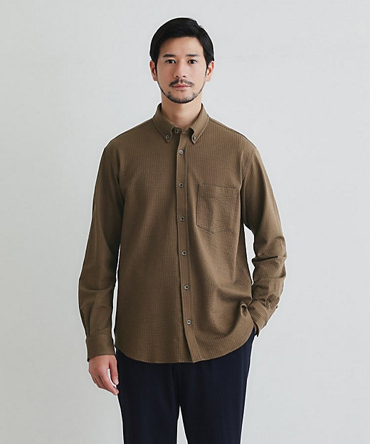 抗菌防臭／シーズンレス】シアサッカー ジャージシャツ