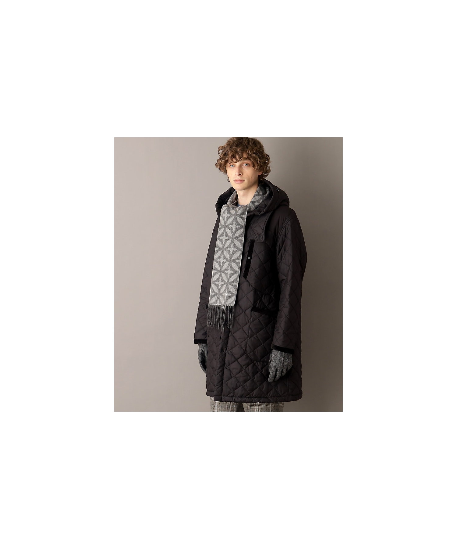 オーバーラップサークル モノトーンカシミヤ100％マフラー