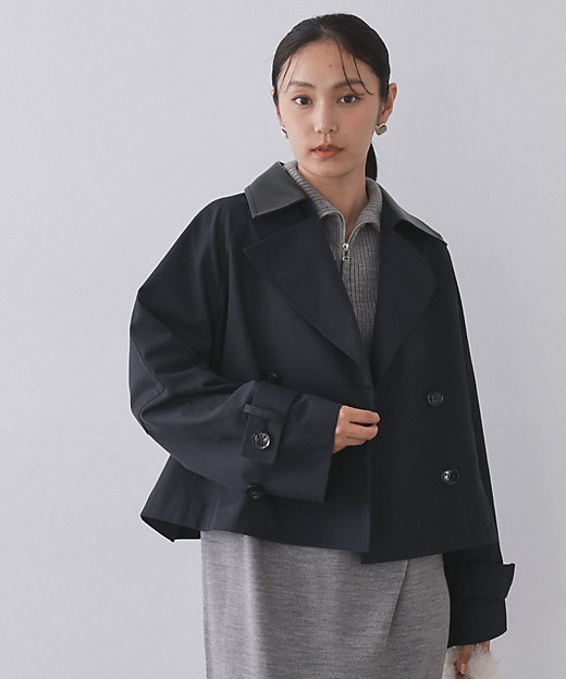 ショートトレンチコート【洗える】（2002541693） | OPAQUE