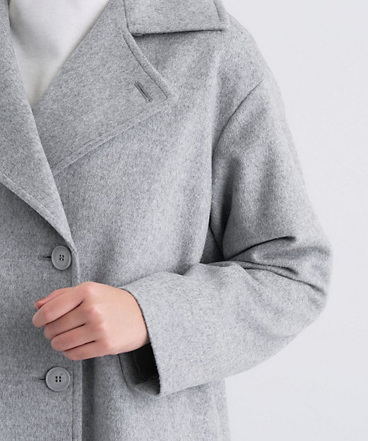 軽やか／ゆったり】ウール混ショートトレンチコート