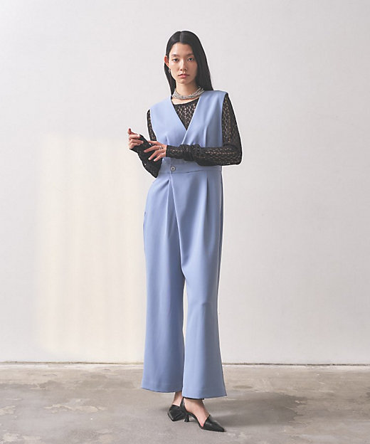 オケージョン／セレモニー／セットアップ可能】ダブルクロスサロペット