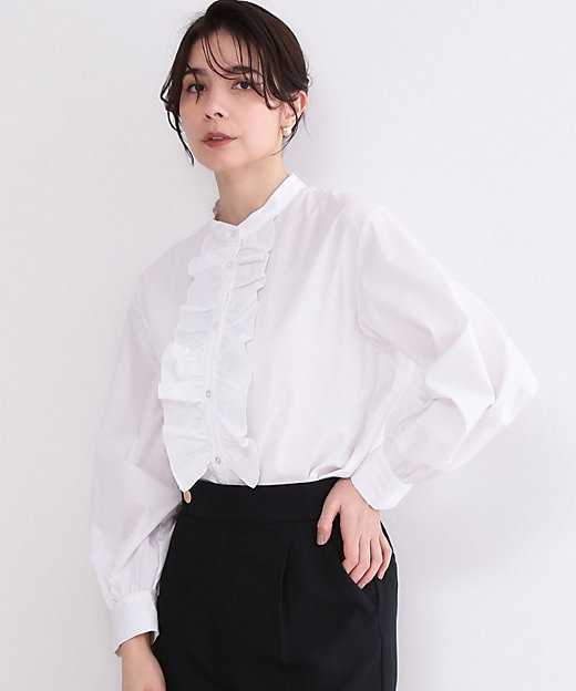 フロントフリルブラウス【洗濯機OK】（2002592845