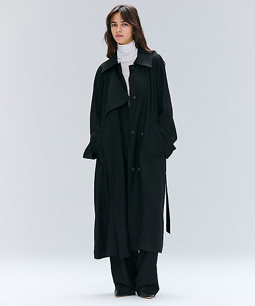 COBURN ／ シルク混ロングステンカラーコート