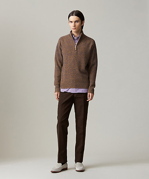 Cash Lamb's Wool】ハーフジップニット