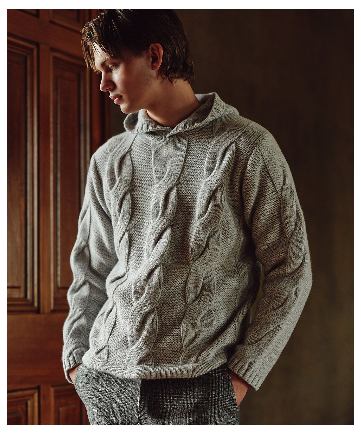 キングサイズ・インポート素材／軽量】ベビーアルパカ ニットパーカー