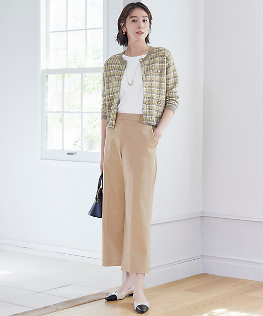 洗える】カラーミックスツイードニット カーディガン