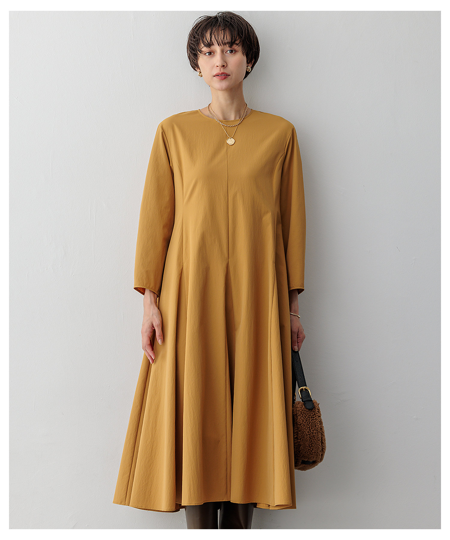 洗える】ストレッチタイプライター ワンピース（OPWOCW0423