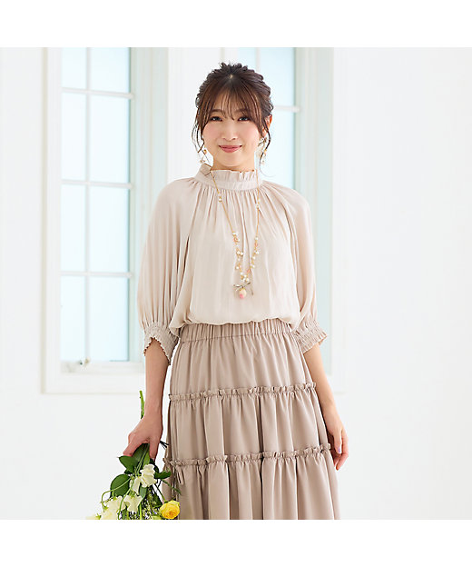 フリルバンドカラーブラウス（51032609） | Rose Tiara (Women