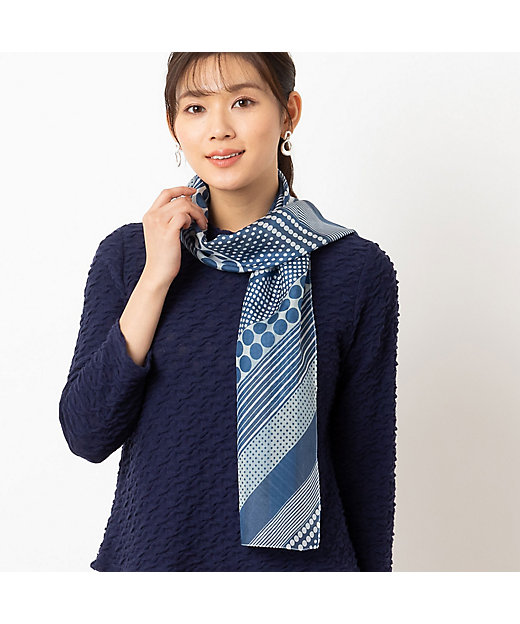 ドット柄シルクストール（12162501） | LOBJIE (Women