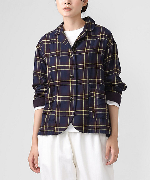 ルシタジャケット・D コットンガーゼのチェックジャケット