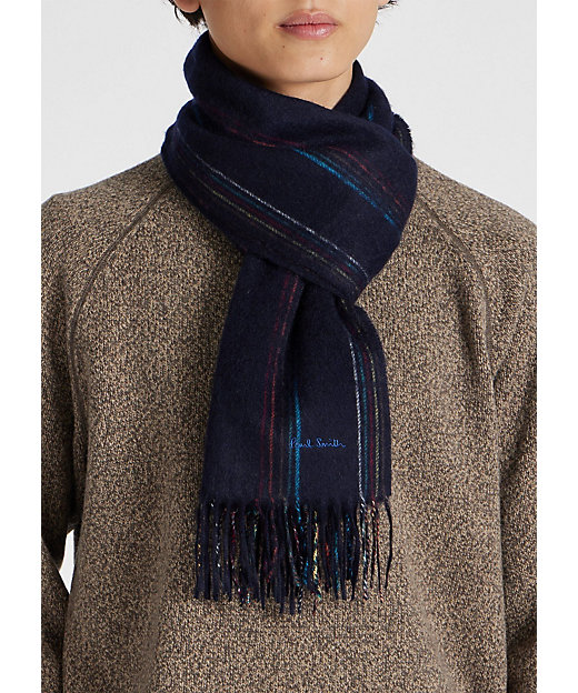 ランダムストライプ カシミヤ マフラー（240406CA） | Paul