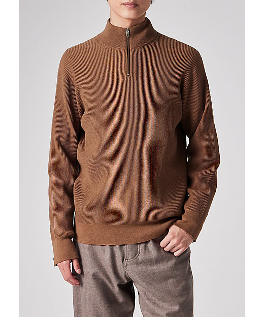 シグネチャーストライプテープ ハーフジップニット