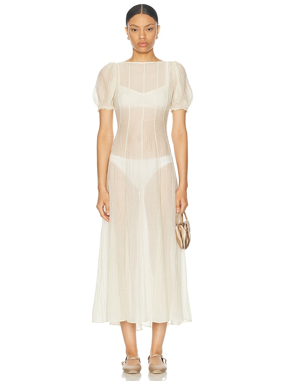 LPA Emory Midi Dress in Ivory | FWRD