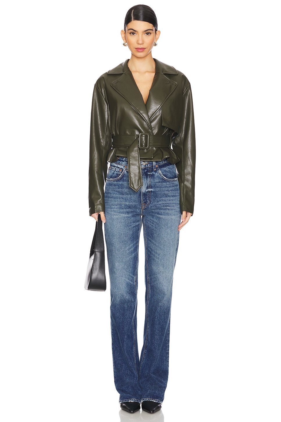 House of Harlow 1960 x REVOLVE Liv Faux Leather Jacket in Olive