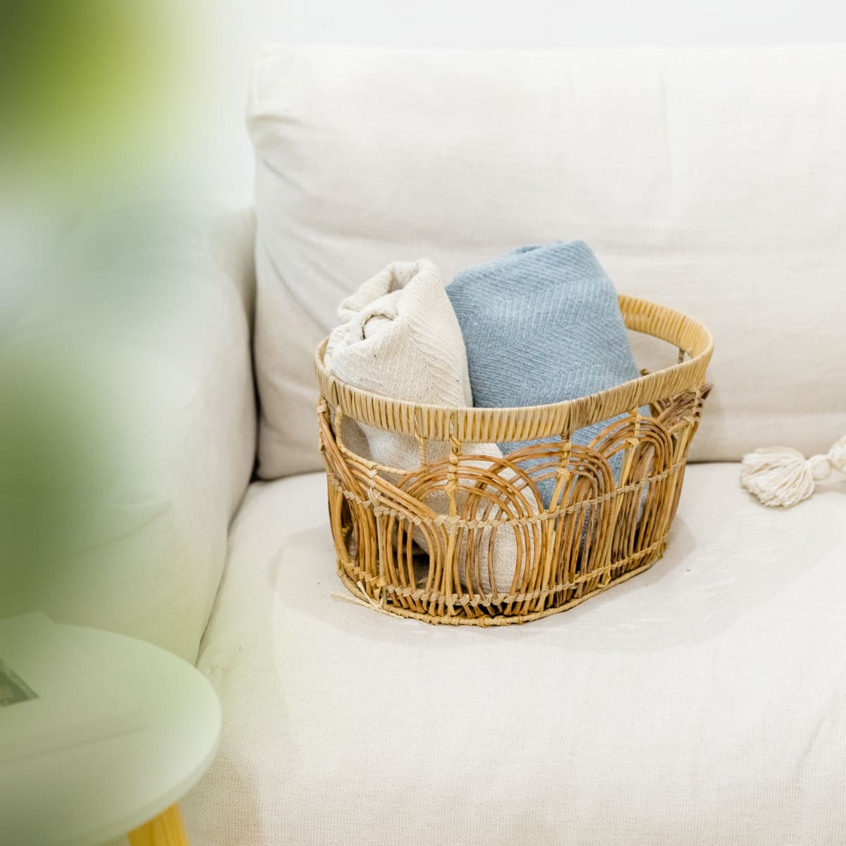 別注】洗えるフェイクラタン オーバルバスケット | itomani（いとまに