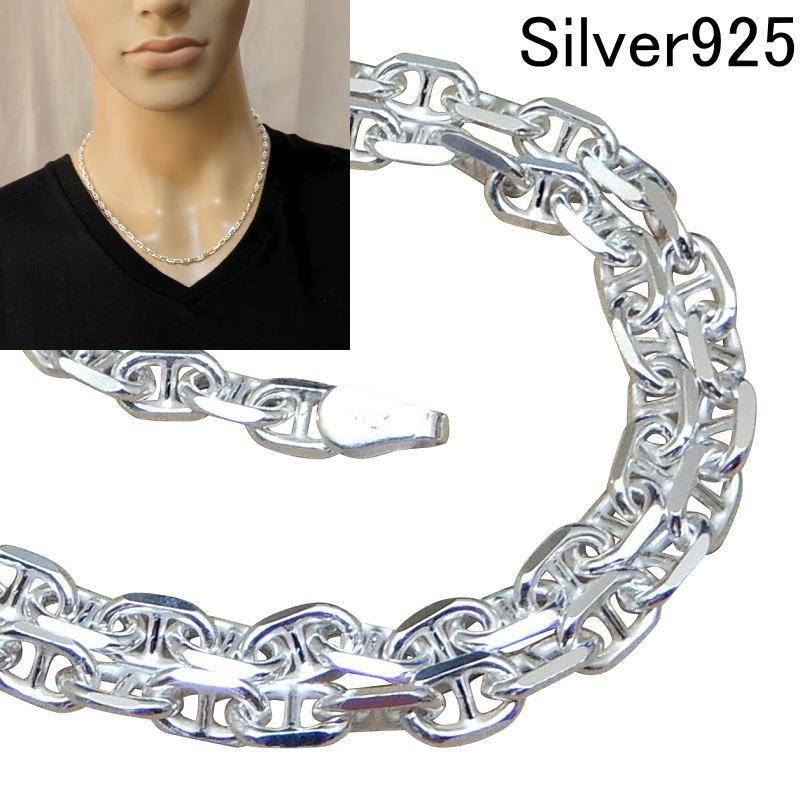 チェーン ネックレス メンズ シルバー925 太い 4.5mm 50cm アンカー