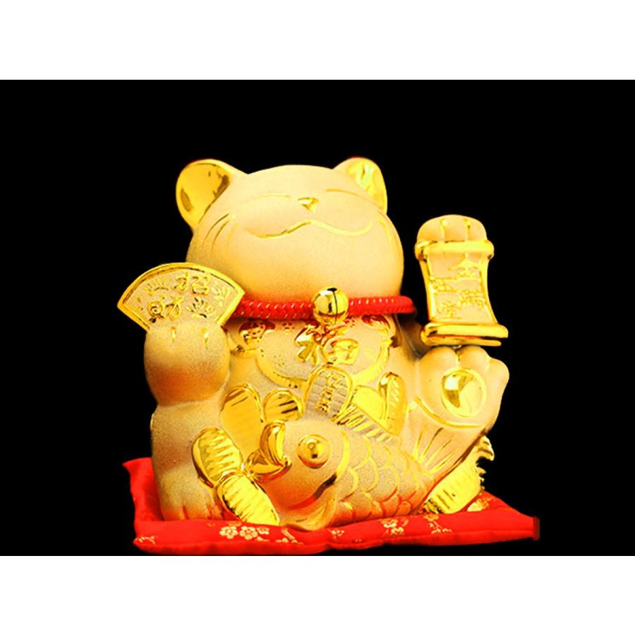 招き猫 置物 金猫 鯛 小判 陶磁器 縁起物 金運 商売繁盛 招福