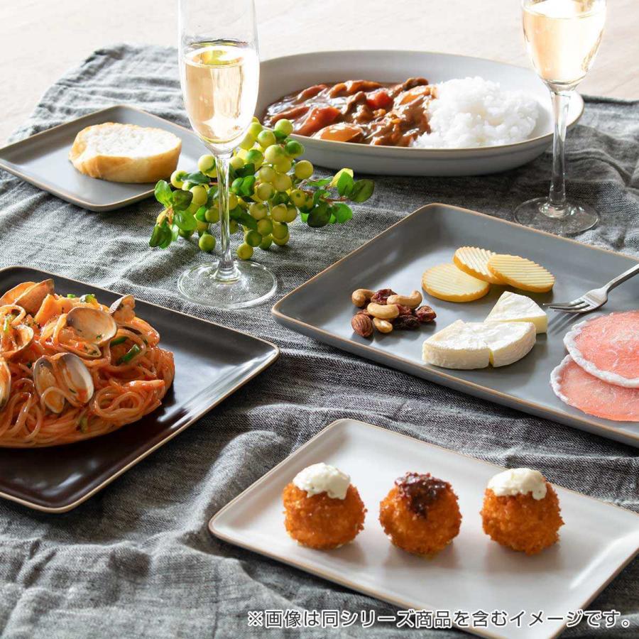プレート 23cm スクエアプレート エッジライン 陶器 （ 食洗機対応