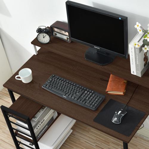 パソコンデスク キャスター付き 棚付き 収納付 自由移動ラック付き PC