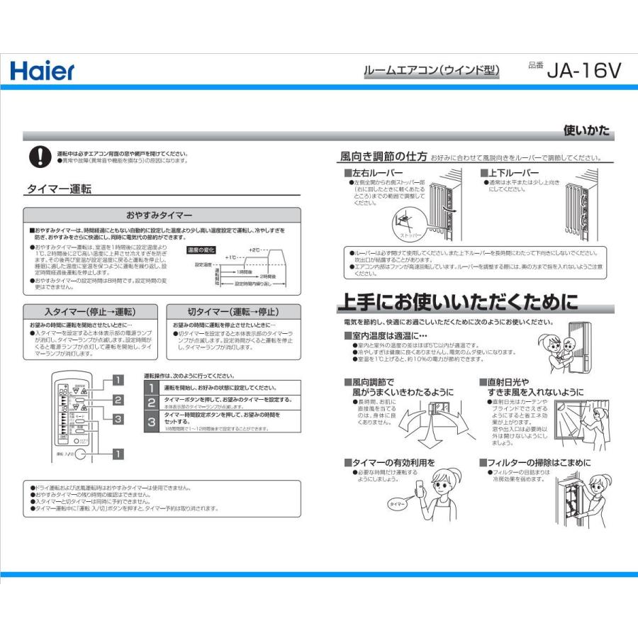ハイアール 窓用エアコン JA-16V-W 冷房専用ウインドエアコン 4.5〜6畳