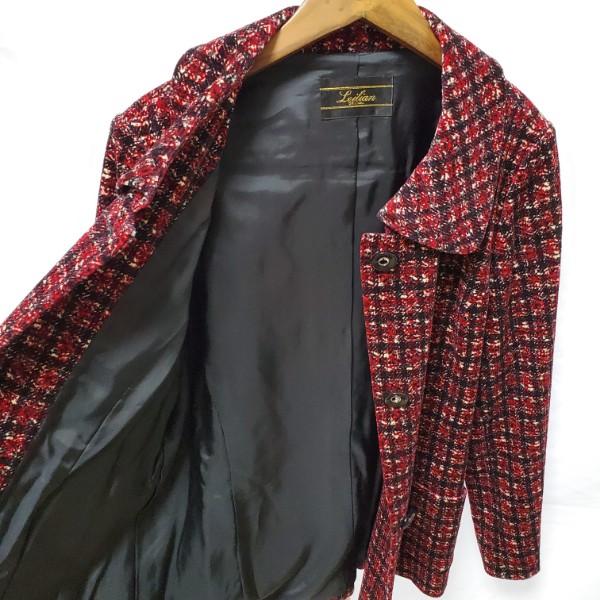 wnc レリアン Leilian ジャケット 13 赤 黒 i velluti Pontoglio社