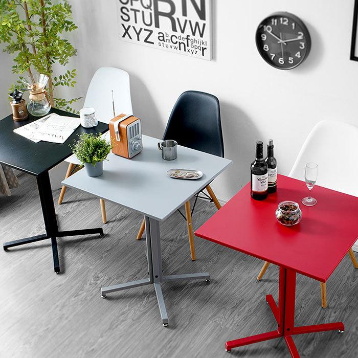 テーブル 正方形 60×60 一本脚 机 高さ73cm スクエアテーブル ハイ