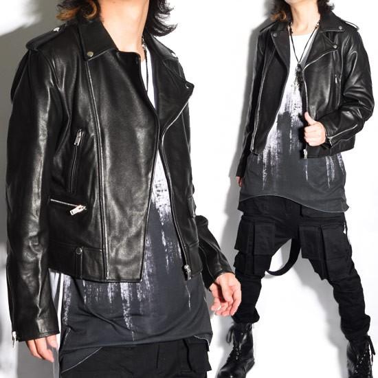 ライダースジャケット メンズ 本革レザー ZIP wライダースジャケット