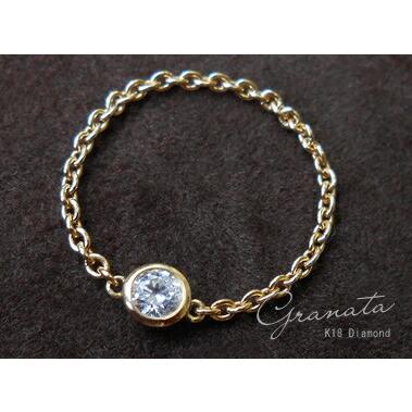 K18 ゴールド ダイヤモンド 0.1ct H〜Fカラー/SIクラス チェーン