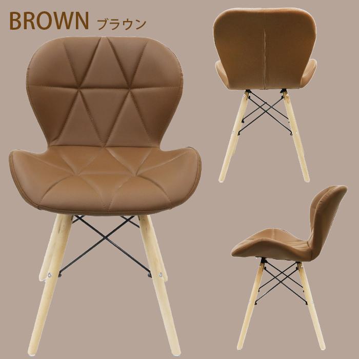 ダイニングチェア イームズチェア PUレザー クッション 木脚 イス
