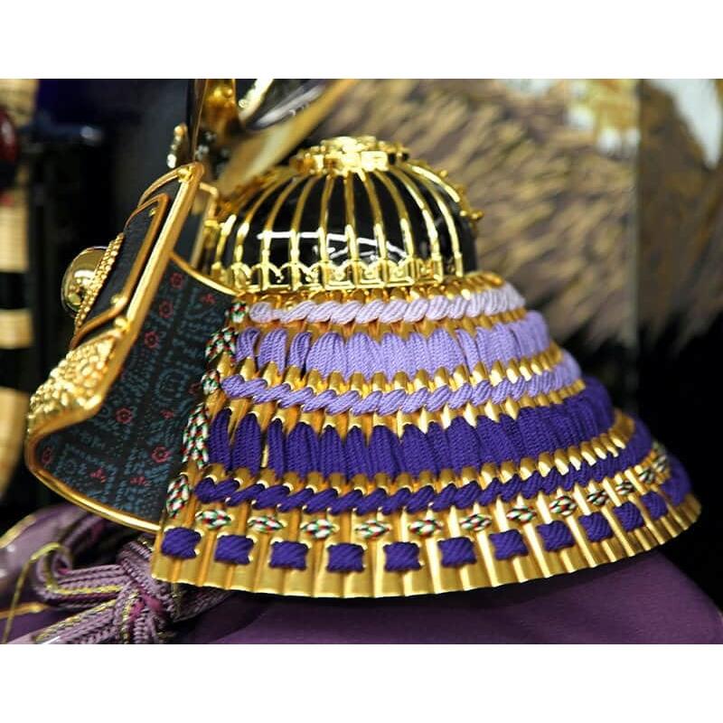 五月人形 久月 コンパクト 上杉謙信 兜収納飾り 兜飾り 彩一閃 天空 紫