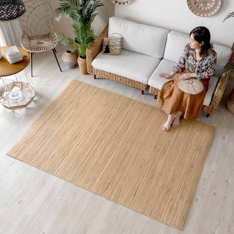 籐むしろ ラタンカーペット ラグサイズ 約140×200cm CPT-CP1000-90