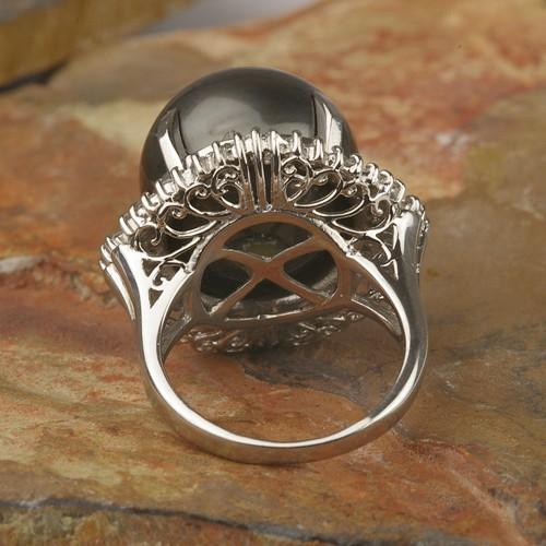 ブラックパール 黒蝶真珠 リング 指輪 超大粒 16mm Pt900 タヒチ産 黒