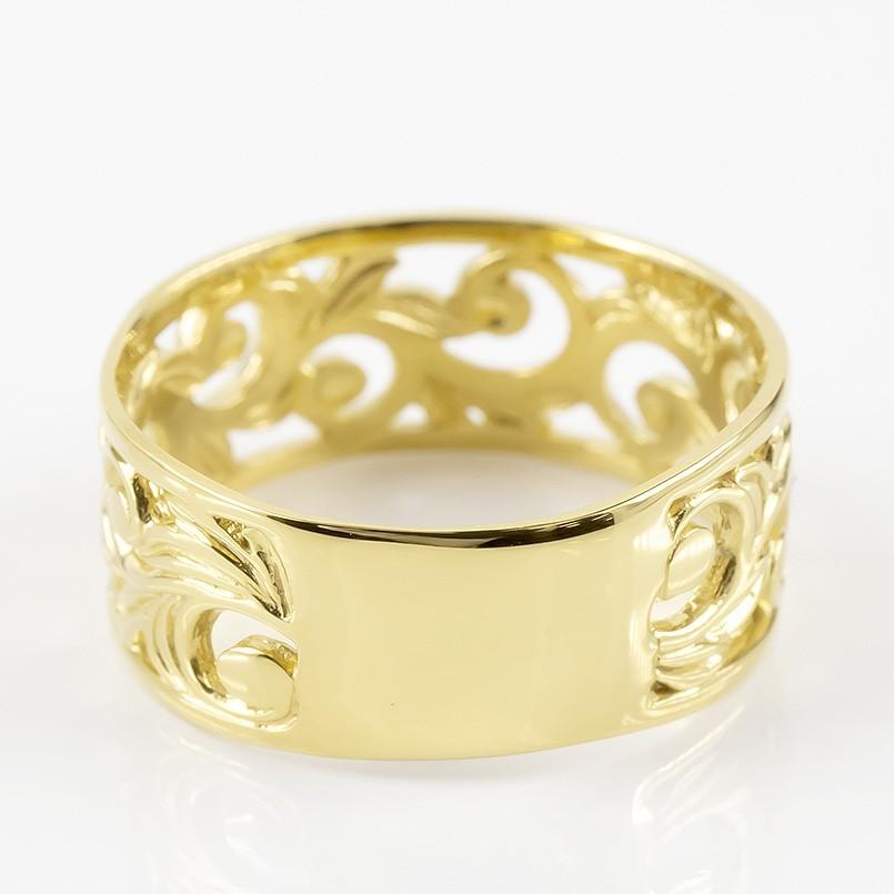 ジュエリー工房アトラス 18金 リング メンズ 太め ハワイアン