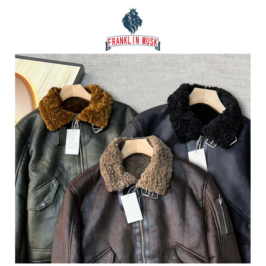 30%off ボマージャケット EU製 FRANKLIN MUSK ニューヨーク発 羊革