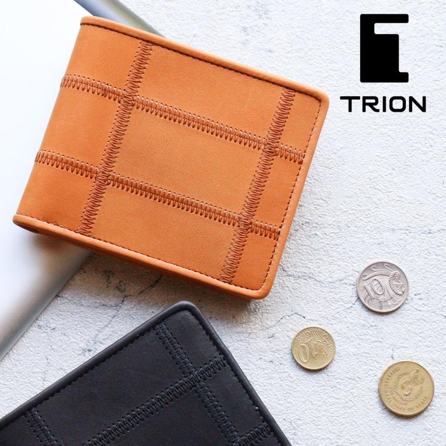 TRION（トライオン） 二つ折り財布 財布 DPC80MR 本革 パネルレザー
