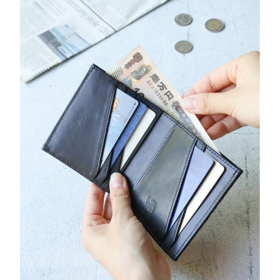 ZOO（ズー） 象革 エレファントレザー 二つ折り財布 コンパクト 薄マチ