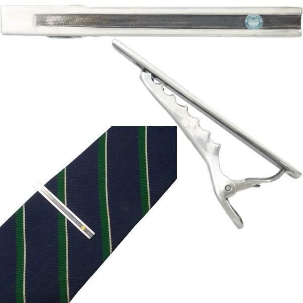 11月)ブルートパーズ クールライン シルバー ネクタイピン 誕生石