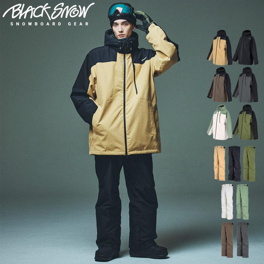 BLACK SNOW スノボウェア メンズ 上下セット スノーボードウェア 耐水