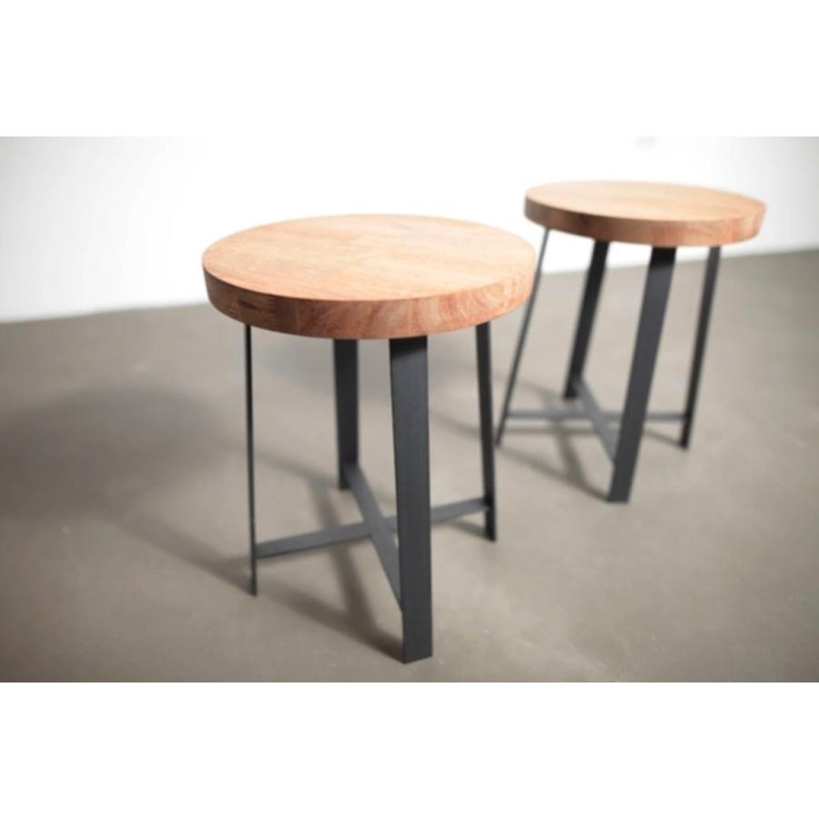 天然木 無垢材＆アイアン 1脚 スツール チェア 鉄脚 椅子 観葉植物