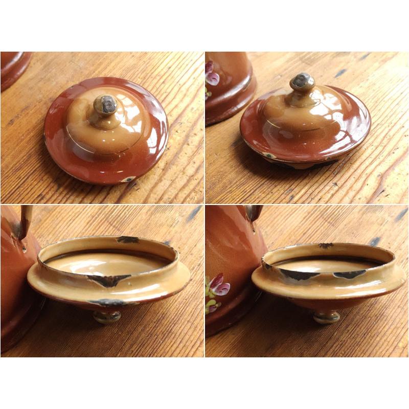 手書き 薔薇 ホーロー コーヒーポット フランスアンティーク : BAU