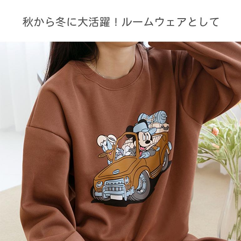 トレーナー スウェット ミッキーマウス ドナルドダック 裏起毛 長袖 秋