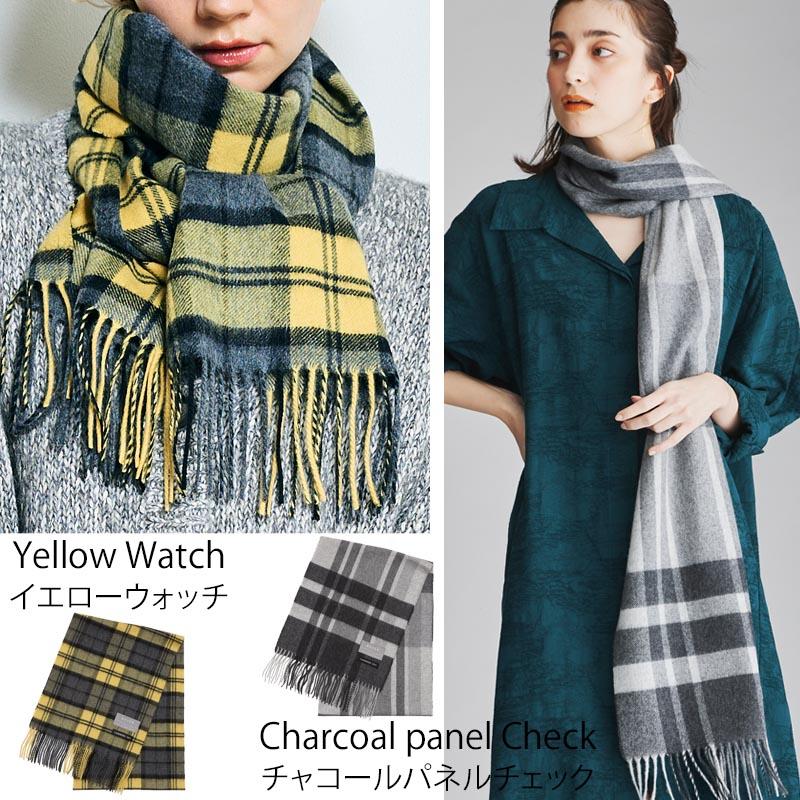 く*う様 【極美品】dunhill カシミヤ100%ダークグレー チェック柄 マ