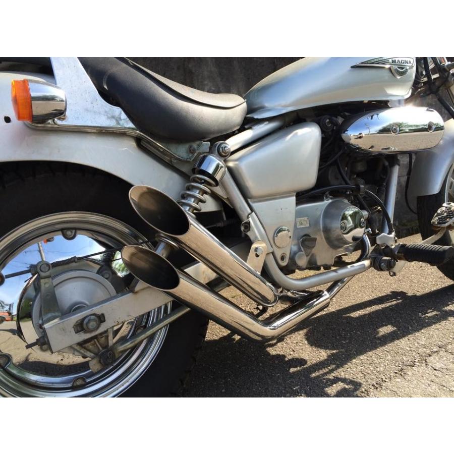 ホンダ（HONDA） ステンレス製ツインスラッシュカットWマフラー/マグナ