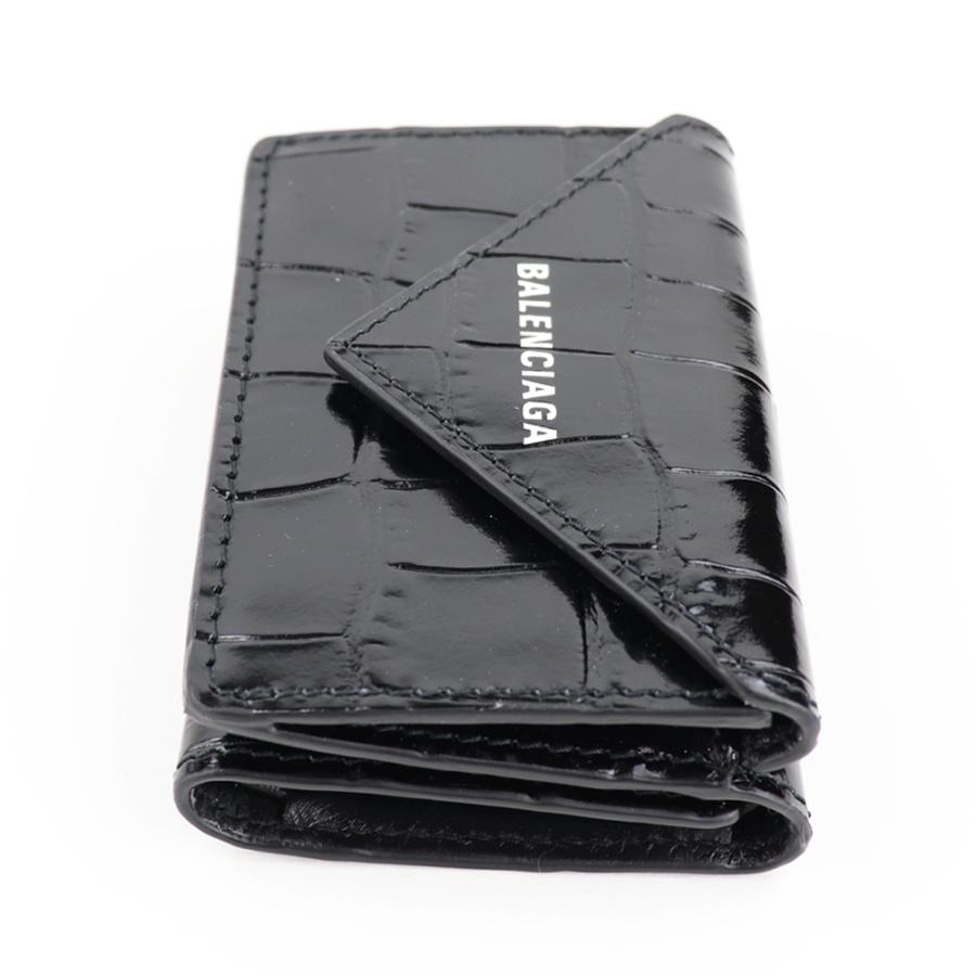 BALENCIAGA（バレンシアガ） 財布 三つ折り ミニ財布 ブラック クロコ