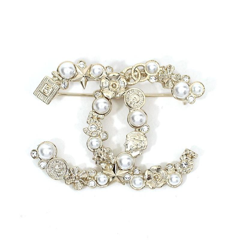 CHANEL（シャネル） ブローチ メタル ストラス ラインストーン