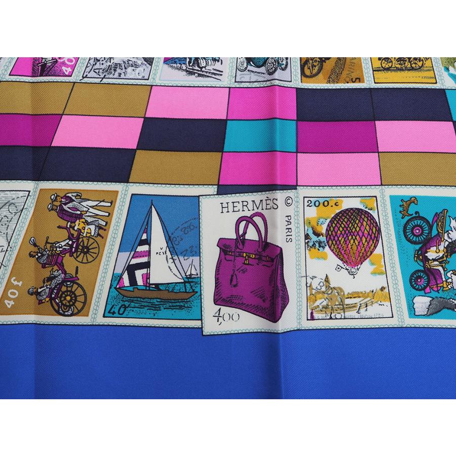 HERMES（エルメス） カレ 90 カレ90 スカーフ CORRE SPONDANCE ブルー